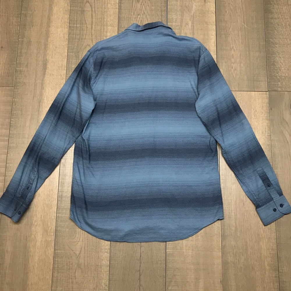Travis Mathew Shirt Mens Size L Blue Button Up Long Sleeve Striped Cotton Blend - Picture 2 of 11